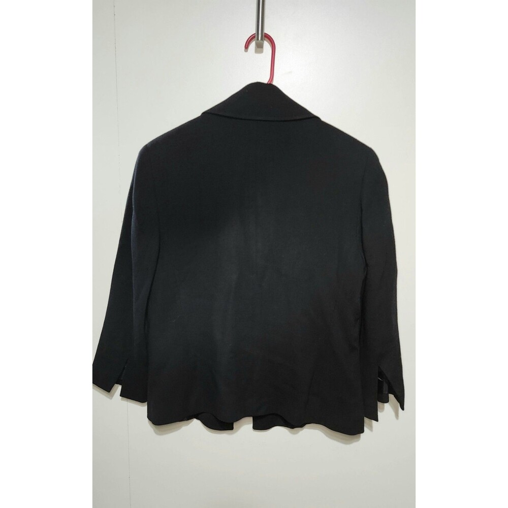 Vtg Neiman Marcus Black Blazer Womens Size 10 Snap Button Split Cuff Sleeves - Picture 3 of 12